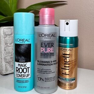 L’Oréal Root Cover Up + EverPure Lamination Mask + Elnett Spray Set